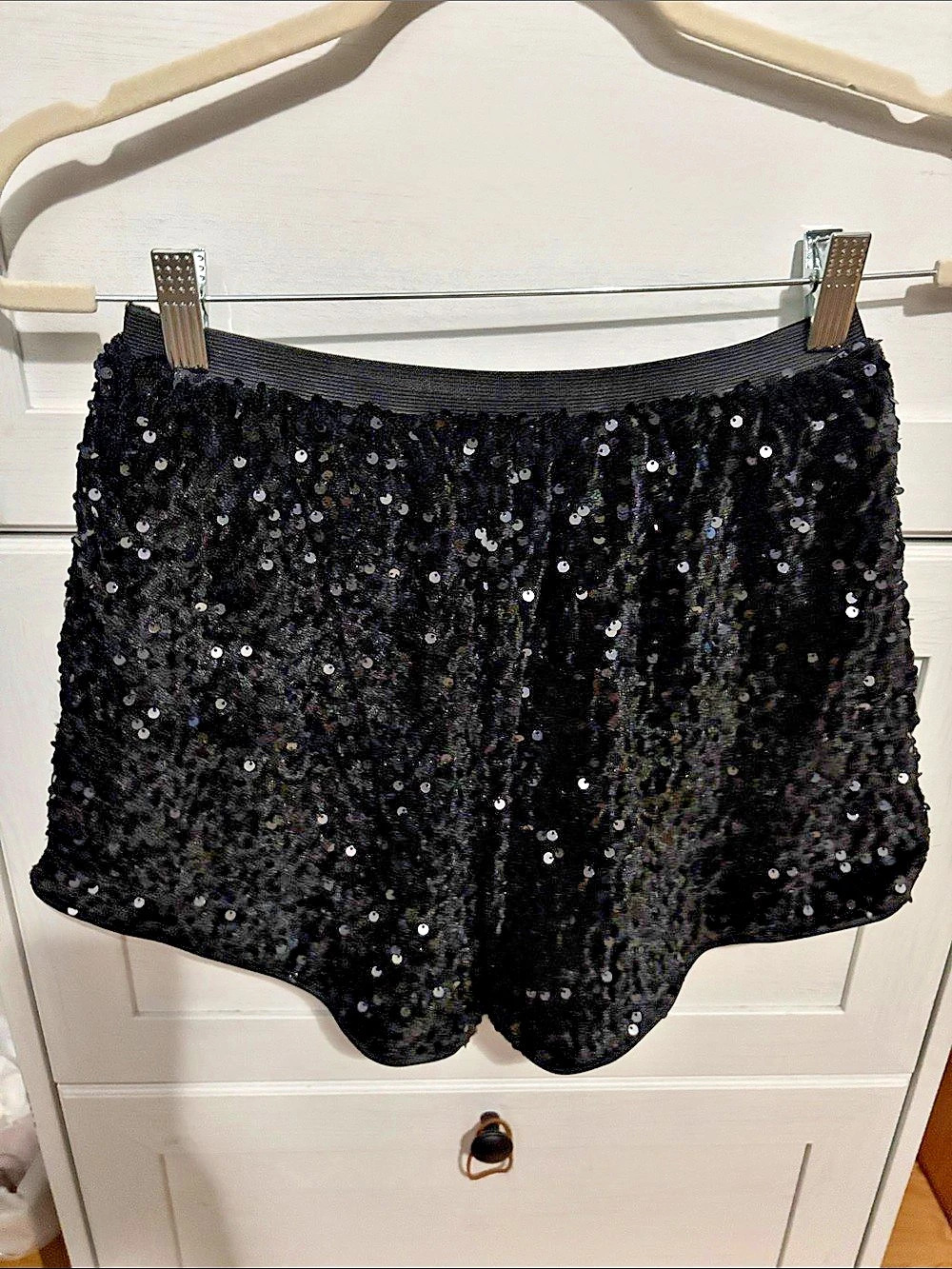 Black Sequin Shorts. Never worn. Like New